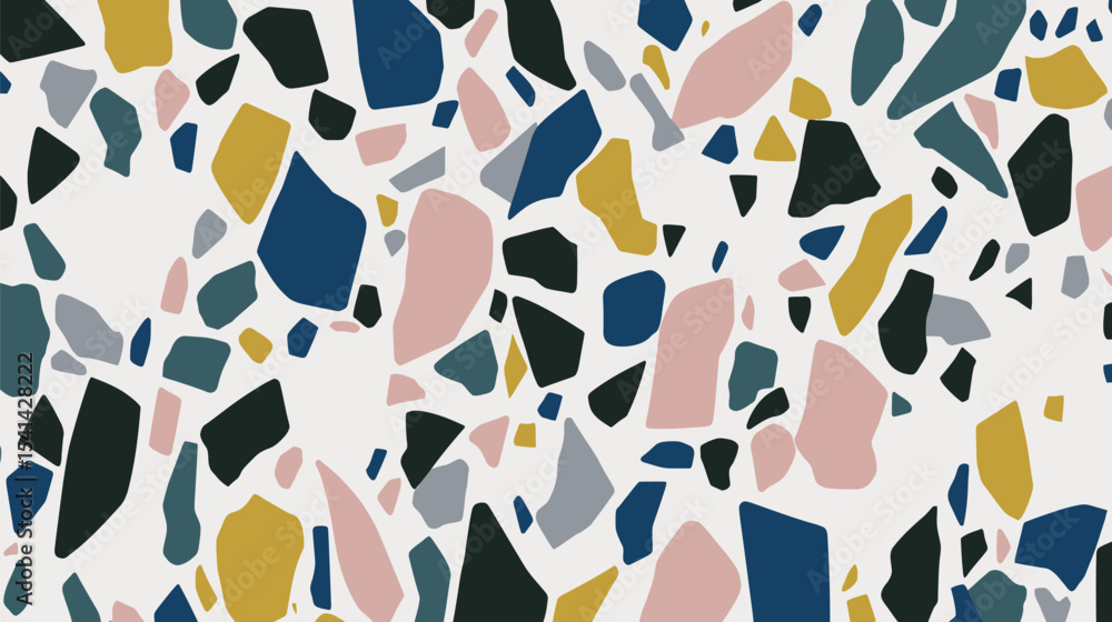 Poster modern terrazzo pattern adorns background surface seamlessly