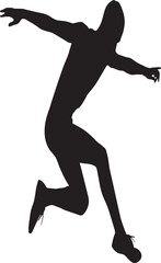 Dynamic Male Athlete Silhouette in Action