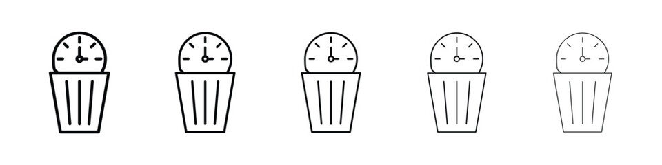 Time waste icon for mobile concept and web design.