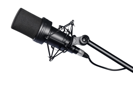 professional studio microphone on isolated white background  