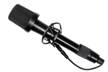 professional studio microphone on isolated white background  