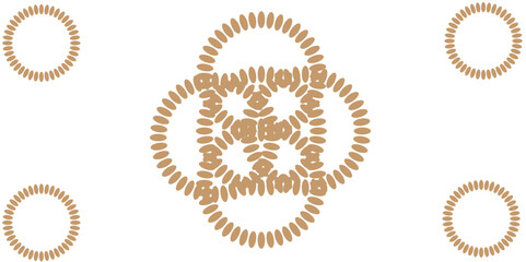 A minimalist and elegant vector illustration featuring a large, central concentric pattern composed of progressively smaller ovals or elongated circles, radiating outwards in a harmonious arrangement,