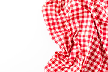 Red and White Checked Fabric Texture for Background or Textile Use