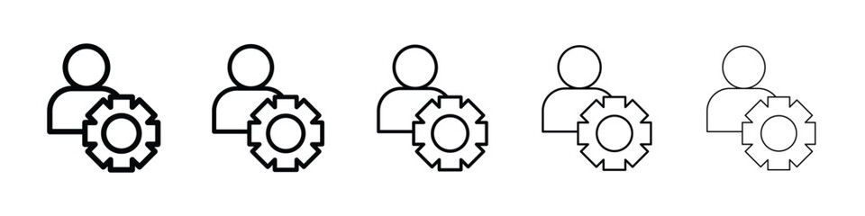 User gear icon for mobile concept and web design.