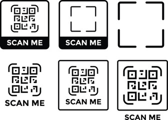 Scan me template. Smartphone usage. barcode sign. payment and identification. Simple digital scanning 
