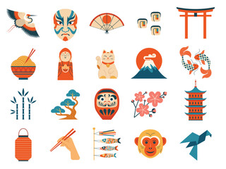 Travel to Japan Icons Collection