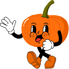 retro pumpkin cartoon