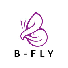 Minimal Butterfly Logo with Negative Space