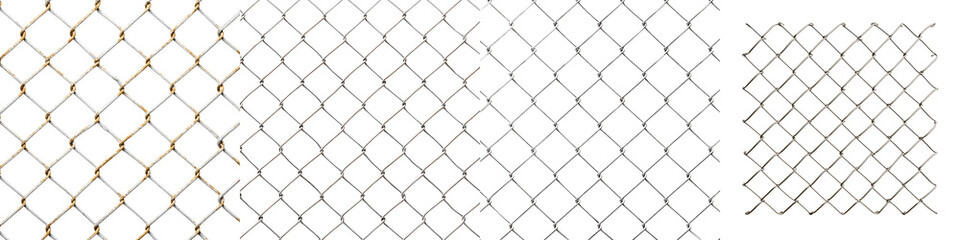 Naklejka premium Intricate wire mesh fence with a repeating grid pattern