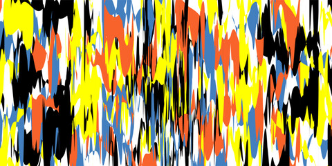 Colorful geometric poster. Checkered with colored geometric shapes. Modern abstract promotional flyer background vector illustration. Geometric poster template, neo brochure pattern. vector