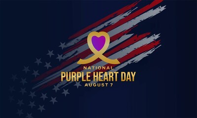  purple heart day design concept.templates for poster, cover, banner, social media