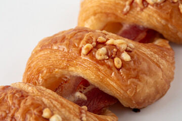 Delicious Flaky Pastry Filled with Savory Bacon and Nuts Delight