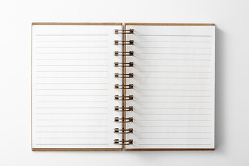 Blank Spiral Notebook on White Background for Creative Ideas