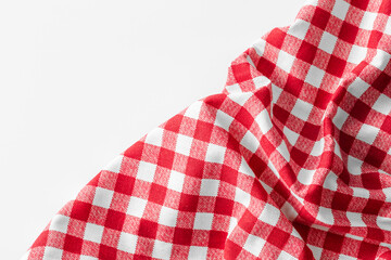 Red and White Checkered Tablecloth Fabric Background Detail