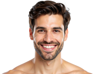 Close‑Up Portrait of Handsome Young Man with Warm Smile, Transparent Background