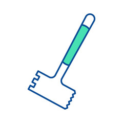 Chop hammer. Kitchenware icon. Line vector kitchen utensil and tool. Cutlery illustration