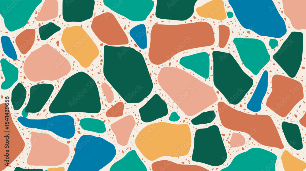 Aufkleber colorful pebbles scatter across speckled background creating abstract pattern decoratively