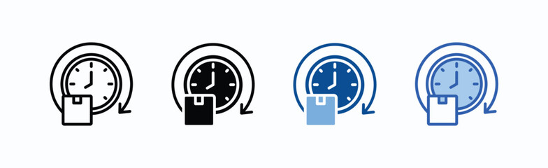Time icon sheet multiple style collection isolated vector