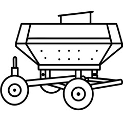 Air Seeder line art vector