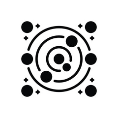 Black solid icon for solar system © WEBTECHOPS