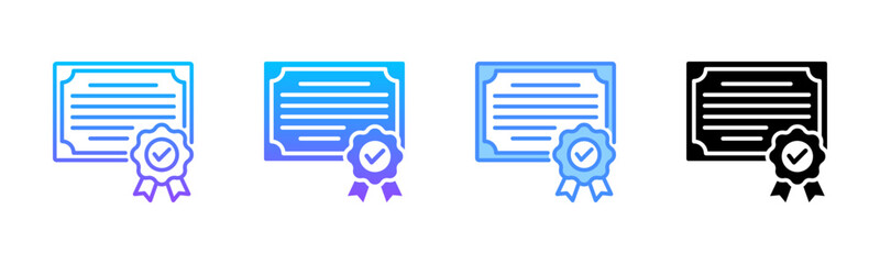 Certification Multi Style Icon Set