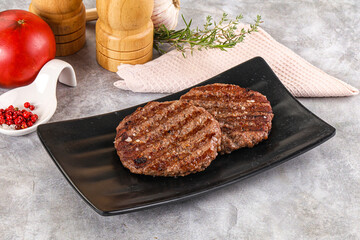 Grilled beef burger cutlet minced meat