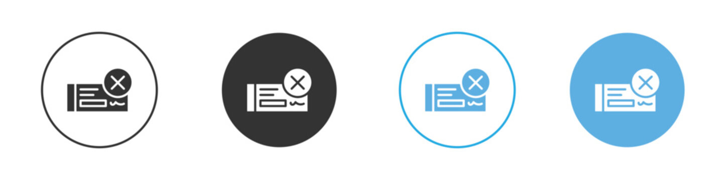 Bounced check icon Logo Template Design set
