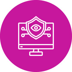 Monitoring Vector Line Pink Circle Icon Design