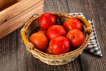 Fresh sweet juicy  purple plums