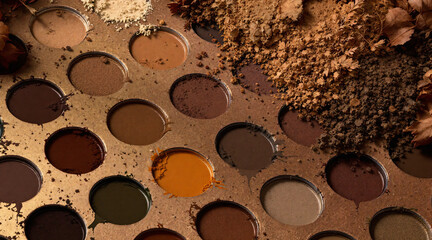 Fototapeta premium Diverse Color Palette of Natural Pigments and Textures for Art and Design Projects