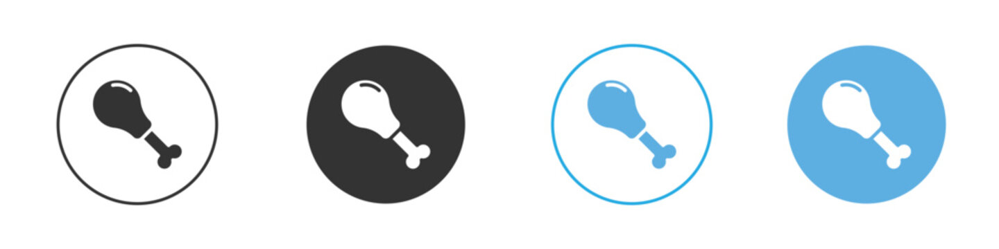 Chicken leg icon Logo Template Design set