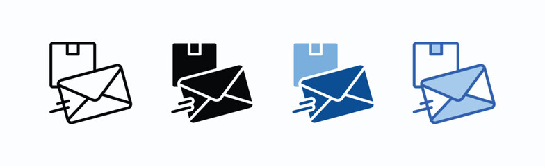 Mail icon sheet multiple style collection isolated vector