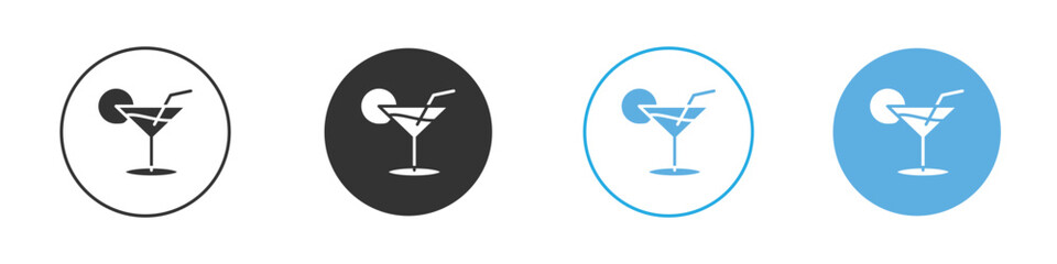 Citrus Martini glass icon Logo Template Design set
