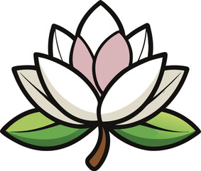 Magnolia Vector Icon in Minimal Style