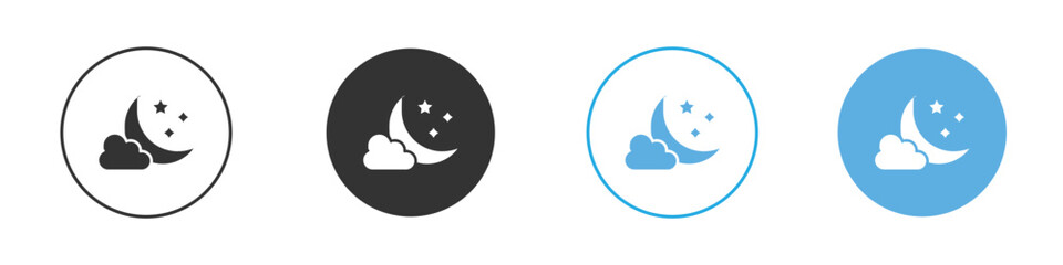 Cloud moon icon Logo Template Design set