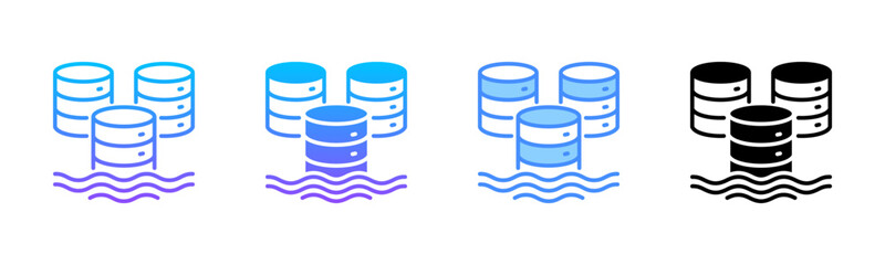 Data Lake Multi Style Icon Set