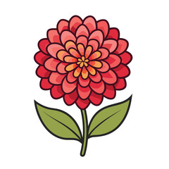 Colorful Zinnia Blossom – Botanical Vector Design