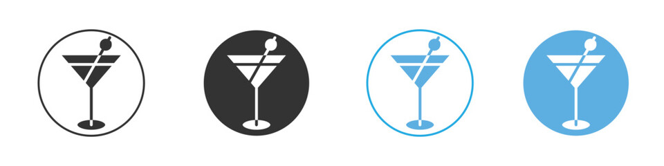 Cocktail icon Logo Template Design set