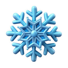 Fototapeta premium 3d render blue snowflake isolated on transparent background