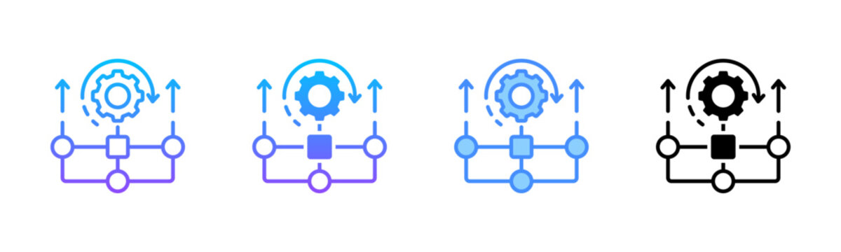 Parallel Processing Multi Style Icon Set