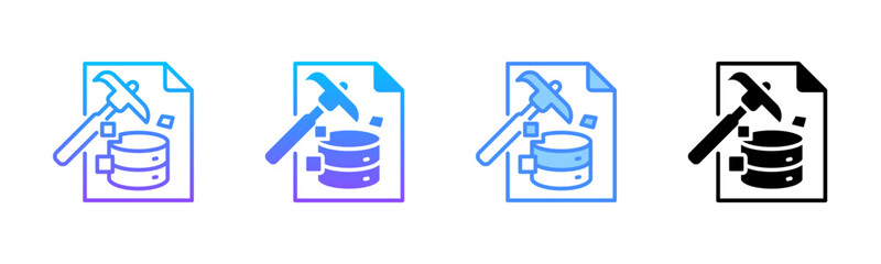 Data Mining Multi Style Icon Set