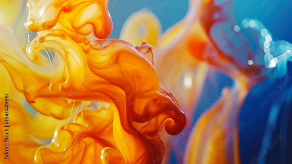 Poster abstract ink patterns in liquid
