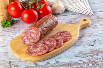 Salchichon pork cured sausages with parmesan