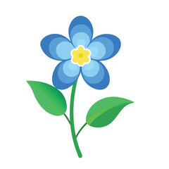 Botanical Forget-Me-Not Blossom – Decorative Vector Illustration