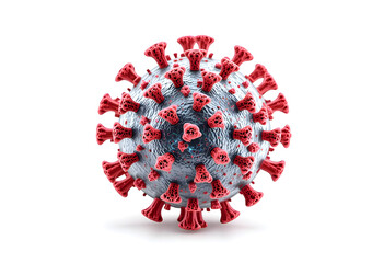 3D virus particle isolated on white background - medical illustration.
