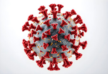 3D virus particle isolated on white background - medical illustration.