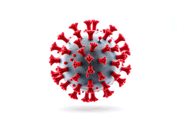 3D virus particle isolated on white background - medical illustration.