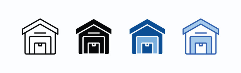 Warehouse icon sheet multiple style collection isolated vector