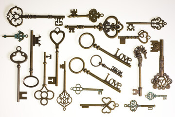 Key shaped metal mouldings creating abstract and unique patterns