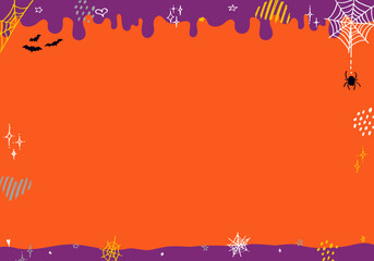 Obraz premium ポップでカラフルなハロウィン背景フレーム（手描き・スライム風）